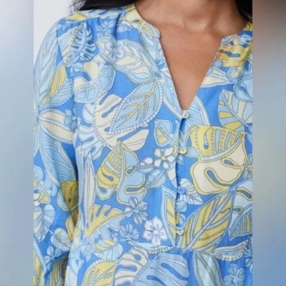 J. Mclaughlin Cunningham tropical print maxi dress, S, G1257 - Picture 3 of 9